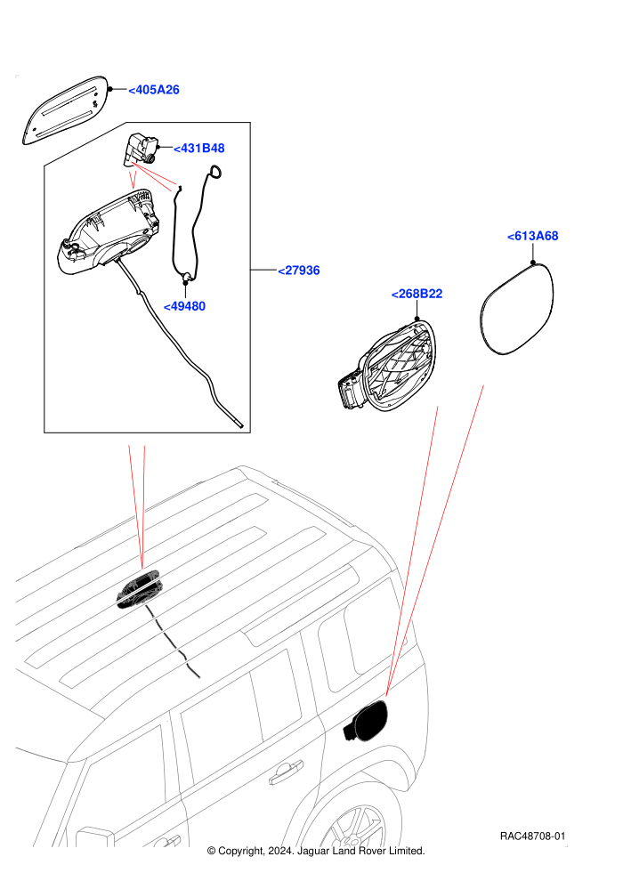 Fuel Tank Filler Door And Controls (Short Wheelbase,Standard Wheelbase)