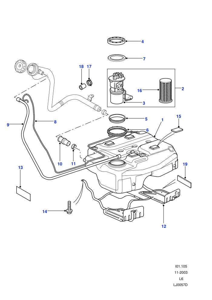 Fuel Tank Sender And Mountings (M47 2.0L I4 16V Diesel)((V)FROM1A000001)