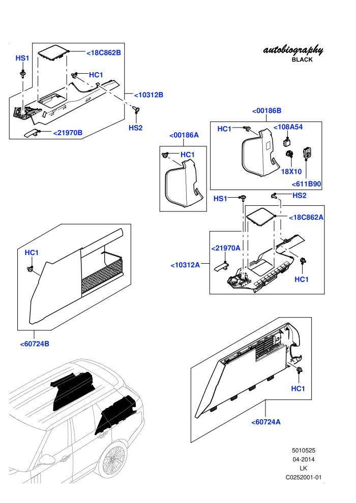 Side Trim (With 40/40 Split Individual Rr Seat)(Autobiography Black / SV Autobiography,Luggage Compartment)((V)TOHA999999 (V)FROMEA000001)