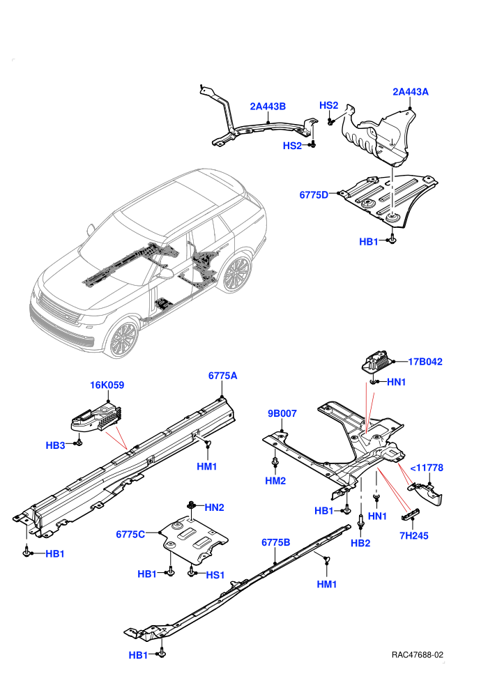 Splash And Heat Shields (Electric Engine Battery-PHEV)(Middle And Rear Section)((V)FROMPA000001)