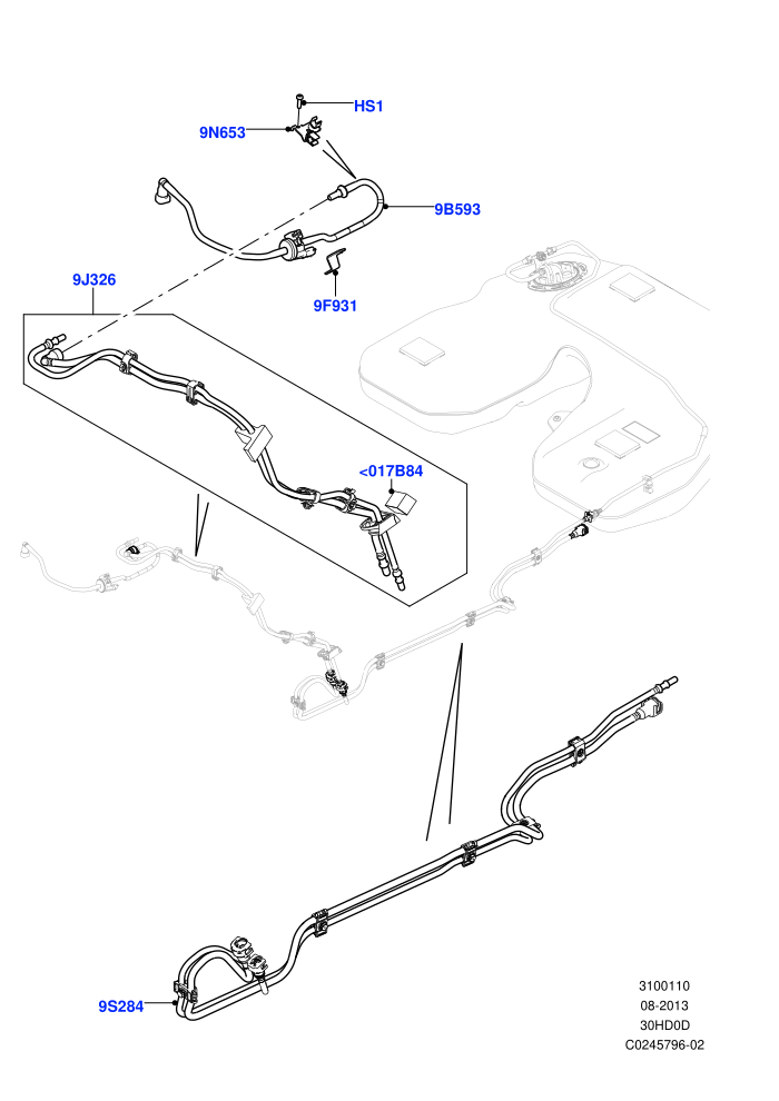 Fuel Lines ((-)CDN/USA,(-)KOR,3.0L DOHC GDI SC V6 PETROL,Less FFV-(Ethanol) Fuel)(Front)