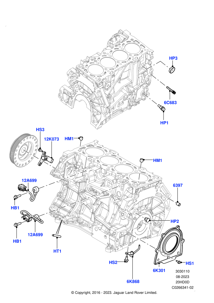 Cylinder Block And Plugs (2.0L 16V TIVCT T/C 240PS Petrol,Itatiaia (Brazil))((V)FROMGT000001)