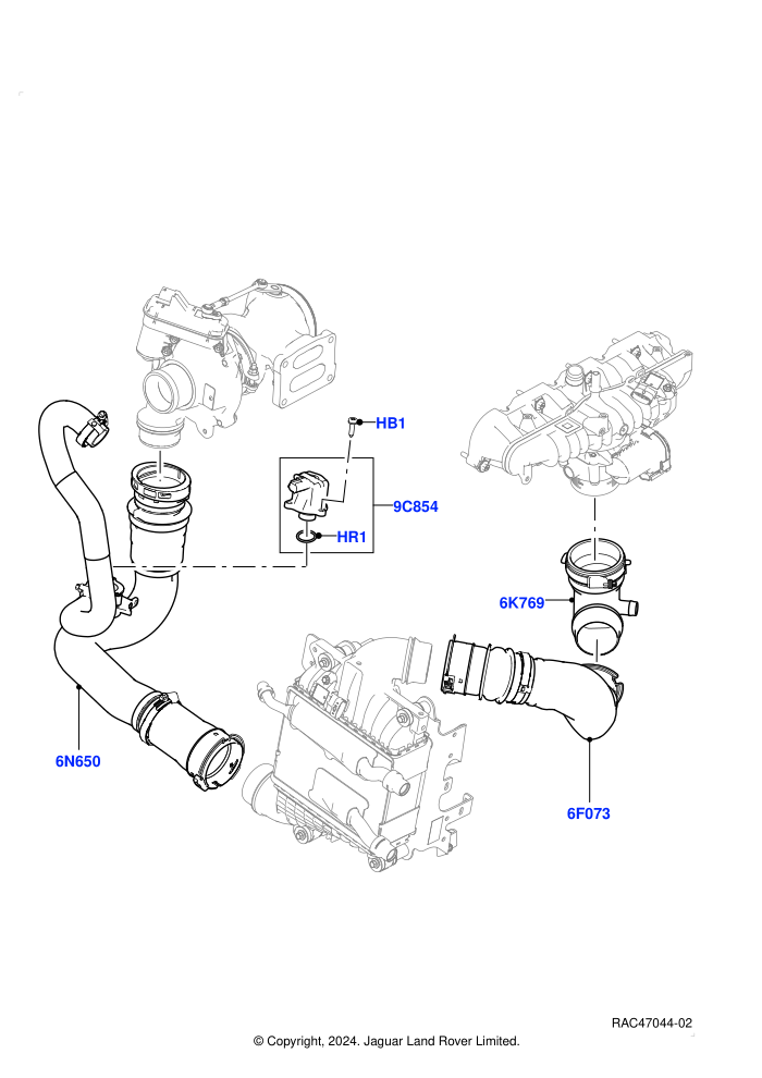 Intercooler/Air Ducts And Hoses (2.0L AJ200P Hi PHEV,2.0L I4 High DOHC AJ200 Petrol)(Nitra Plant Build)((V)FROMK2000001)