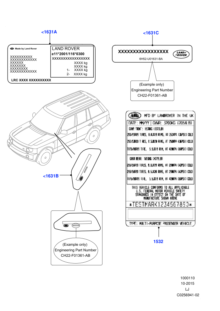 Labels (Requires VIN To Order)(VIN Labels)((V)TO9A999999)