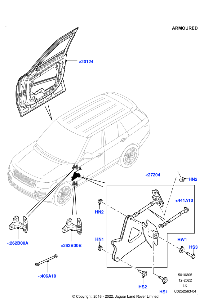Front Doors, Hinges & Weatherstrips (Armoured)((V)FROMEA000001)