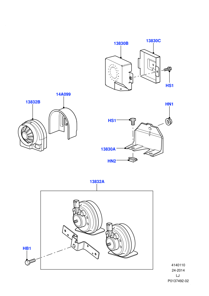 Battery Cables And Horn (Horn)((V)TO9A999999)