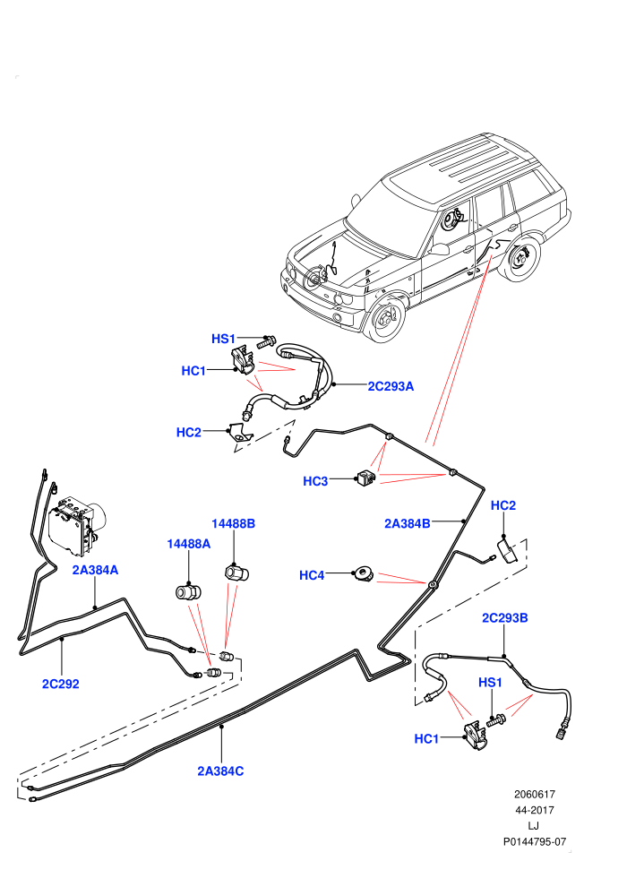 Rear Brake Pipes (LHD)((V)TO9A999999 (V)FROM6A000001)