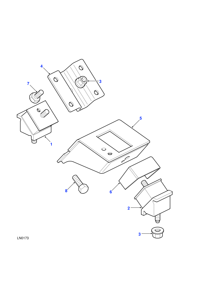 Transmission Mounting (2.5L 5 Cyl L/R Turbo Diesel)