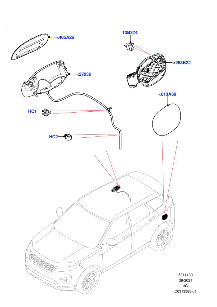 Fuel Tank Filler Door And Controls (Electric Engine Battery-PHEV,Itatiaia (Brazil))