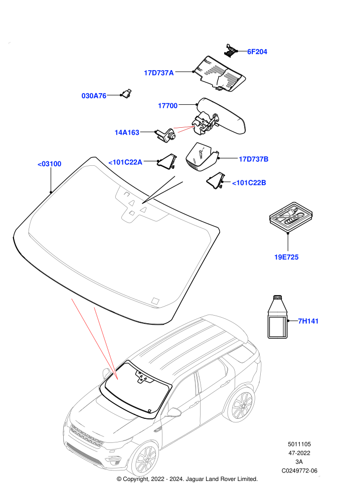 Windscreen/Inside Rear View Mirror (Halewood (UK))