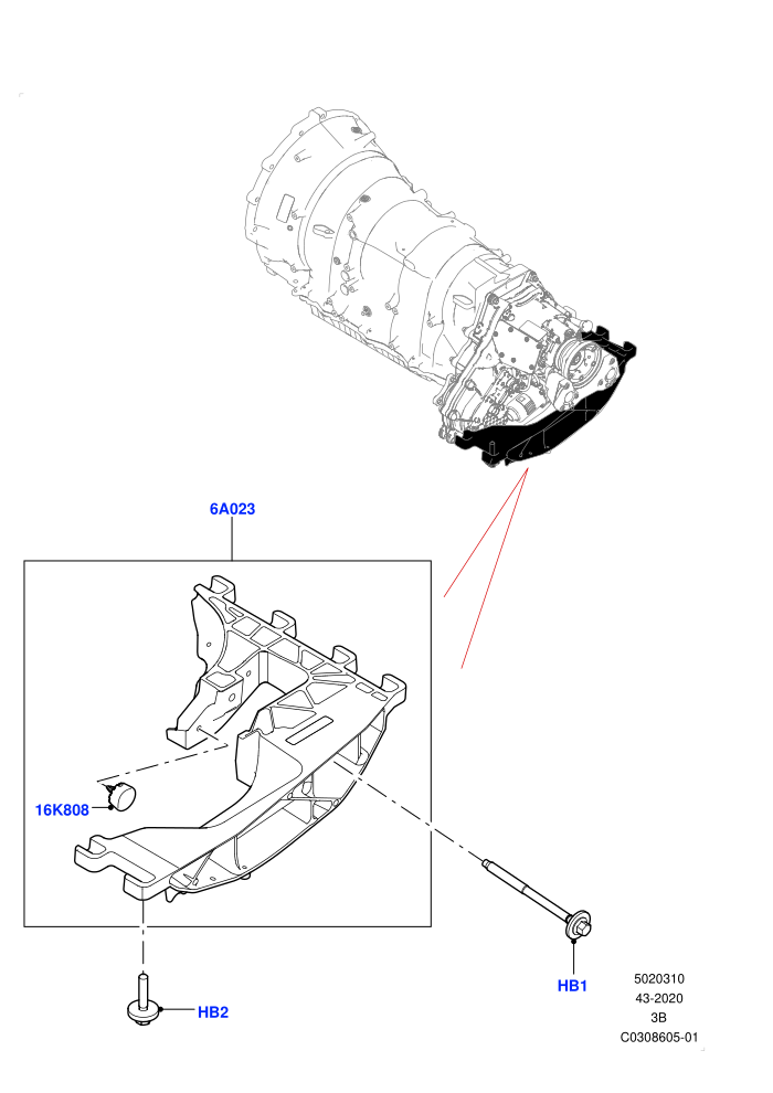 Transmission Mounting (3.0L AJ20P6 Petrol High)((V)FROMMA000001)