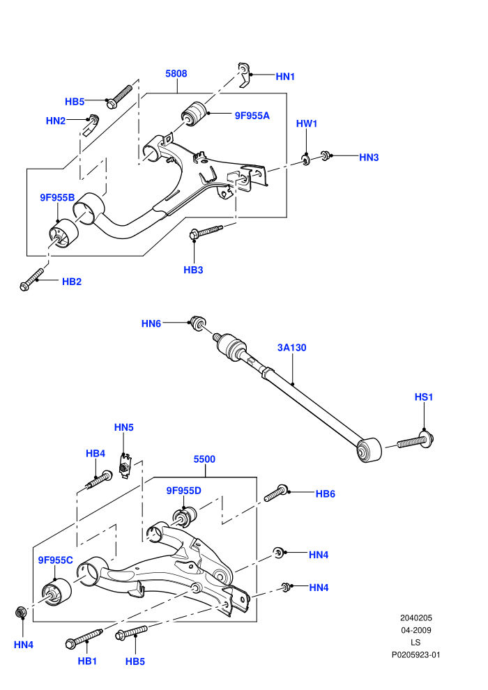 Rear Knuckle And Suspension Arms (Rear Lower And Upper Arms)((V)FROMAA000001)