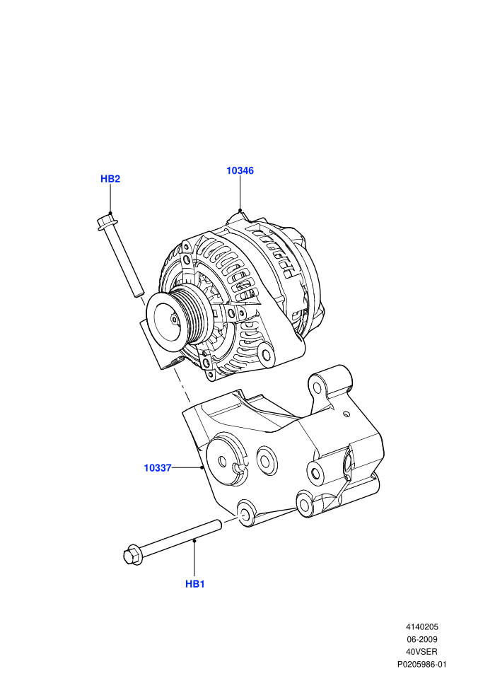 Alternator And Mountings (Cologne V6 4.0 EFI (SOHC))((V)FROMAA000001)
