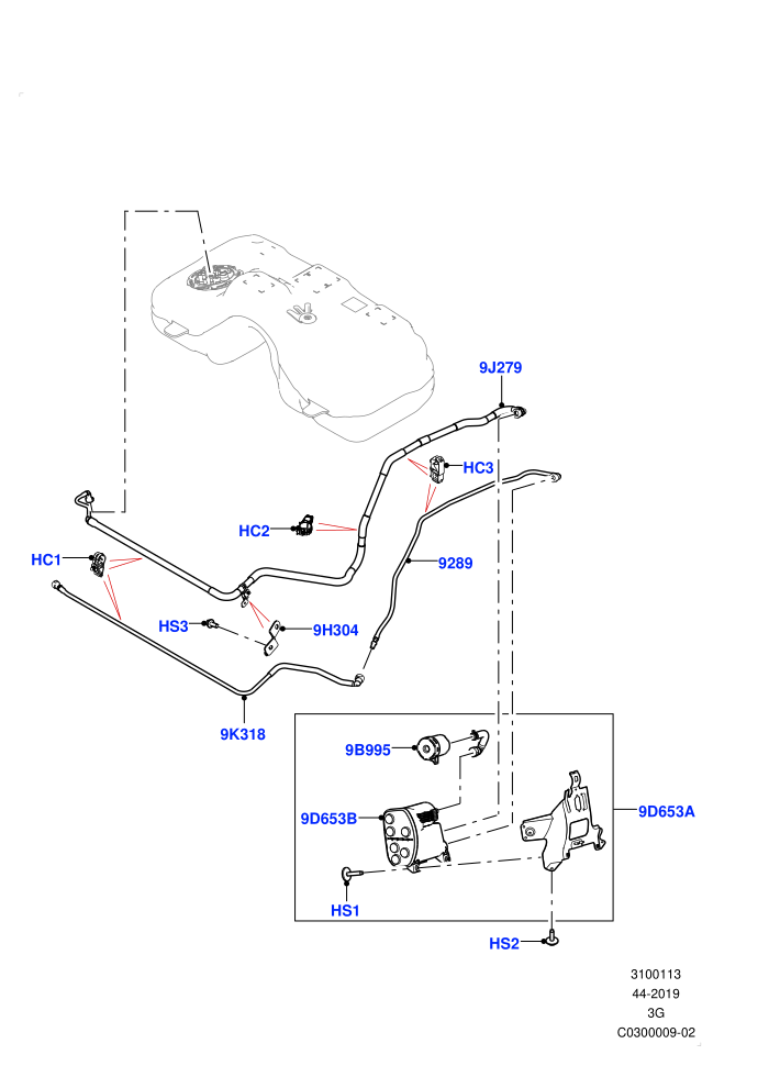 Carbon Canister (2.0L AJ20P4 Petrol Mid PTA,Changsu (China),Fuel Tank Filler Neck - Unleaded,Standard Wheelbase)