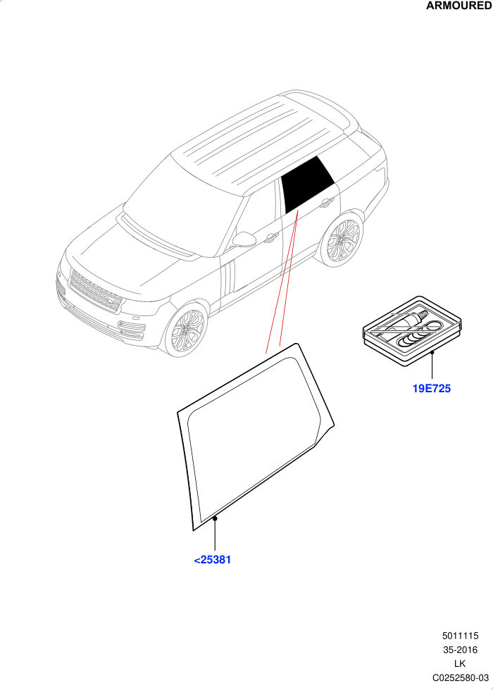 Rear Door Glass And Window Controls (Armoured)((V)FROMEA000001)