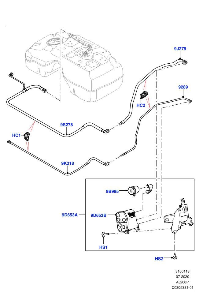 Carbon Canister (2.0L AJ20P4 Petrol E100 PTA,Fuel Tank Filler Neck - Unleaded,Itatiaia (Brazil))((V)TOPT213205 (V)FROMLT000001)