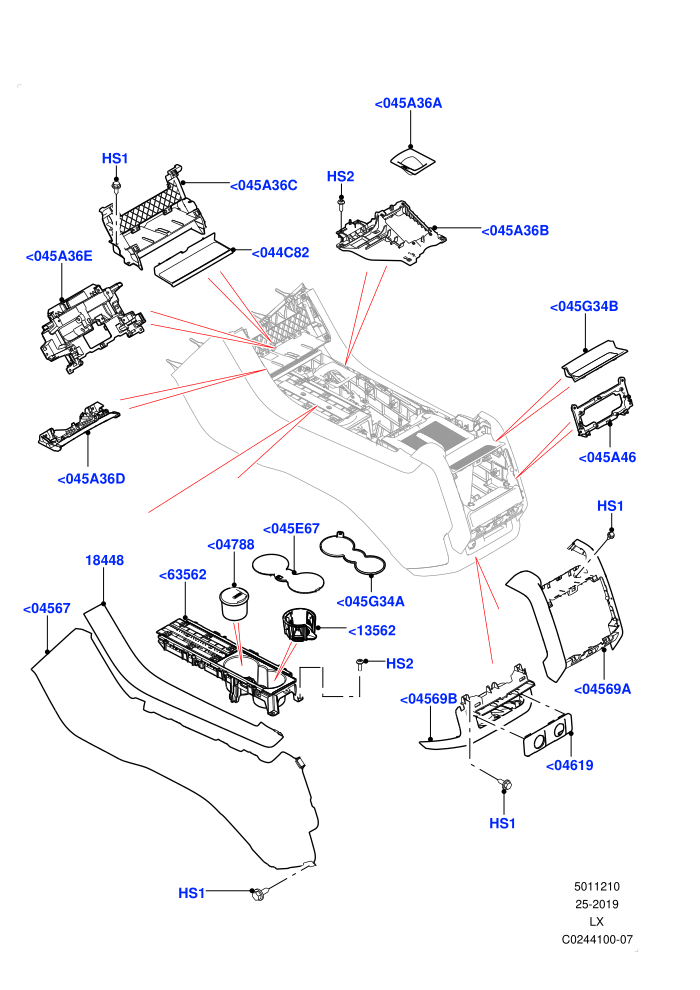 Console - Floor (External Components,For Carrier Assy,Front)