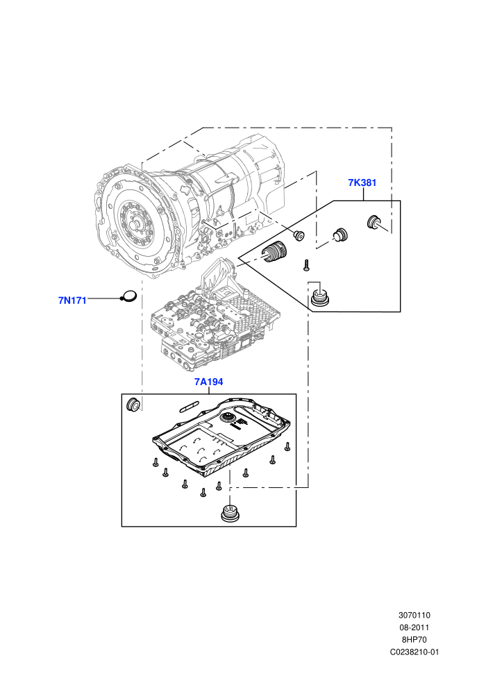 Transmission External Components (3.0 V6 Diesel,8 Speed Auto Trans ZF 8HP70 4WD)((V)FROMCA000001)