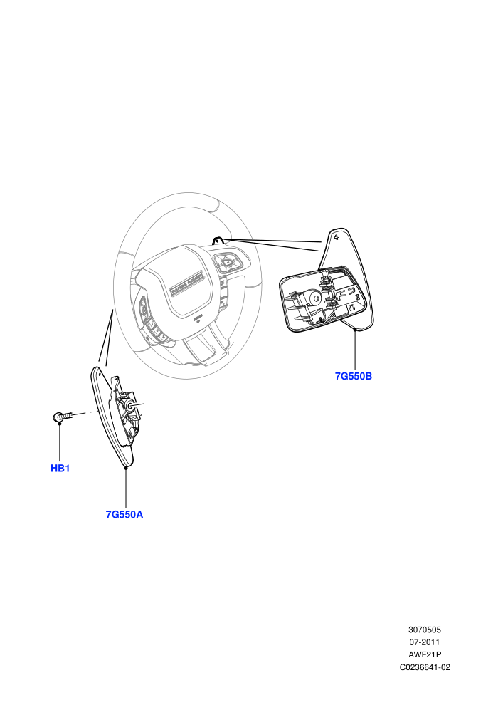 Gear Change-Automatic Transmission (6 Speed Auto AWF21 AWD)(Steering Wheel)