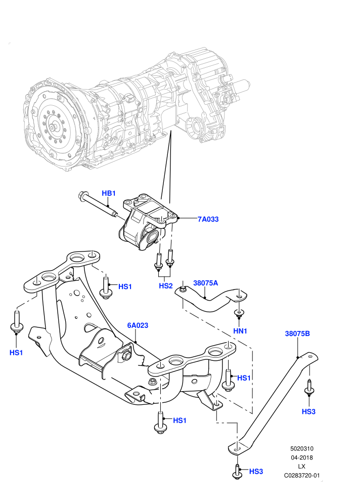 Transmission Mounting (4.4L DOHC DITC V8 Diesel)((V)FROMJA000001)