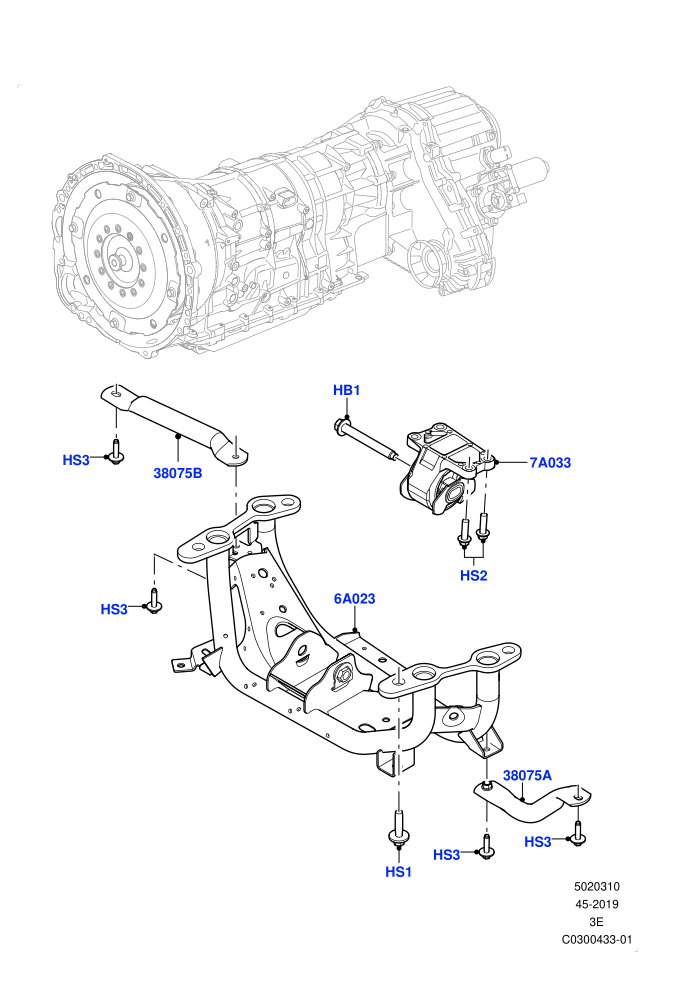 Transmission Mounting (2.0L I4 DSL HIGH DOHC AJ200)