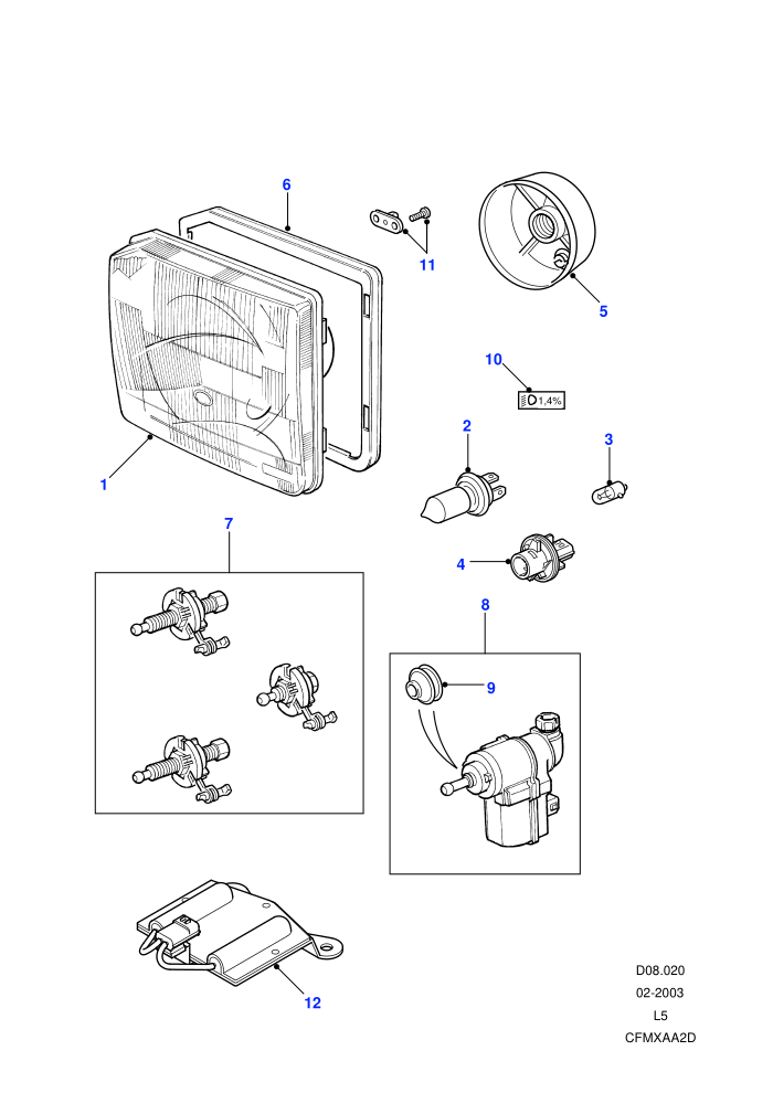 Headlamps ((+)CDN/MEX/USA)((V)TO2A299999)