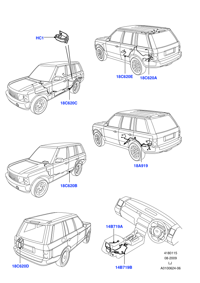 Electrical Wiring - Body And Rear (Less Armoured)(Center Console,Navigational System,Radio,With Phone,With TV Antenna)((V)TO9A999999)