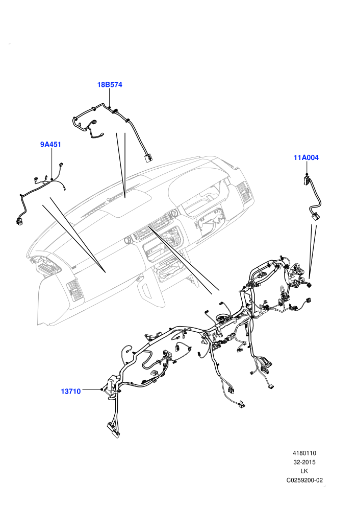 Electrical Wiring - Engine And Dash (Facia)((V)TOHA999999 (V)FROMGA000001)
