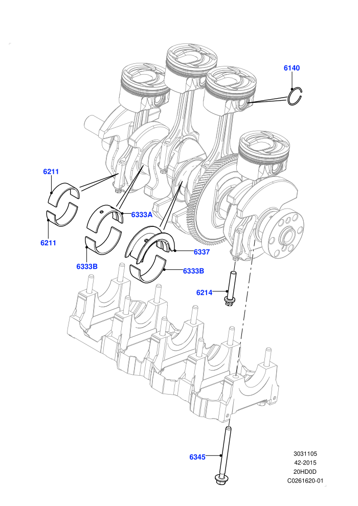 Crankshaft/Pistons And Bearings (2.0L 16V TIVCT T/C 240PS Petrol,Changsu (China))((V)FROMEG000001)