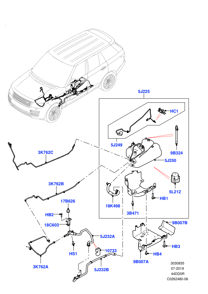 Exhaust Fluid Injection System (4.4L DOHC DITC V8 Diesel,With Diesel Exh Fluid Emission Tank)(Tank and Lines)((V)FROMGA000001)