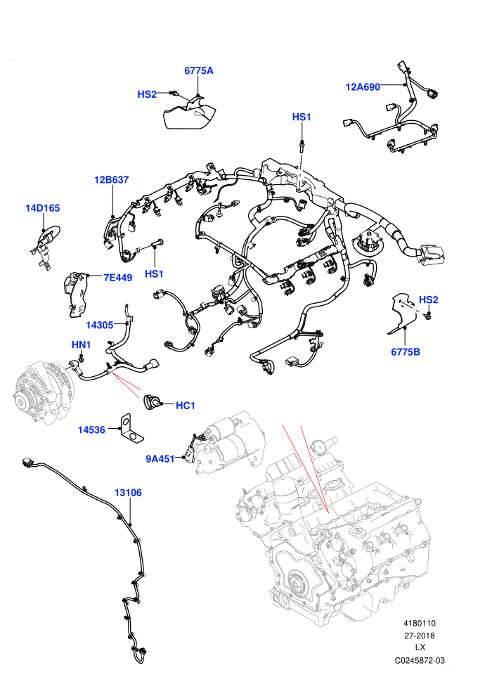 Electrical Wiring - Engine And Dash (3.0L DOHC GDI SC V6 PETROL)