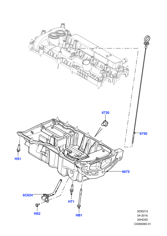 Oil Pan/Oil Level Indicator (2.0L 16V TIVCT T/C 240PS Petrol,Itatiaia (Brazil))((V)FROMGT000001)