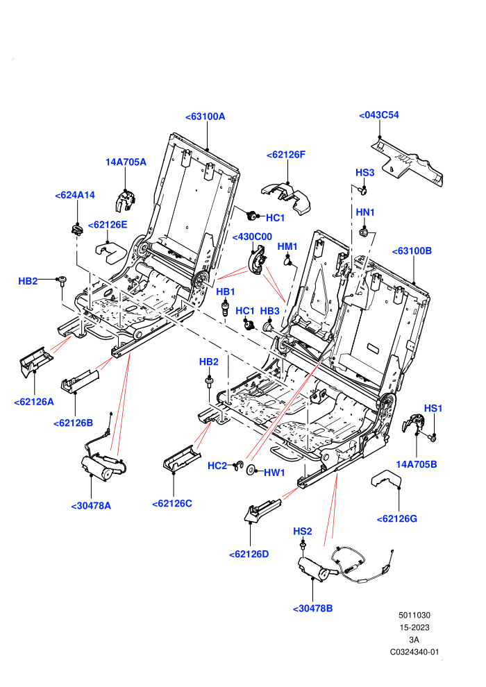 Rear Seat Base (Itatiaia (Brazil),With 60/40 Manual Fold Thru Rr Seat)((V)FROMLT000001)