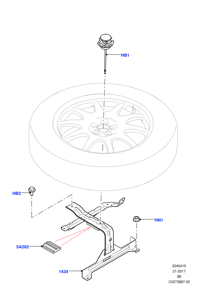 Spare Wheel Carrier (Spare Wheel - Conventional Alloy,Spare Wheel - Reduced Section Steel,With Mini Alloy Spare Wheel)((V)TOLA999999)