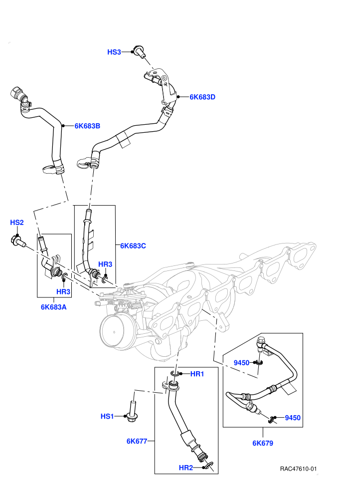 Turbocharger (3.0L AJ20P6 Petrol High)(Lubrication And Cooling)((V)FROMKA000001)