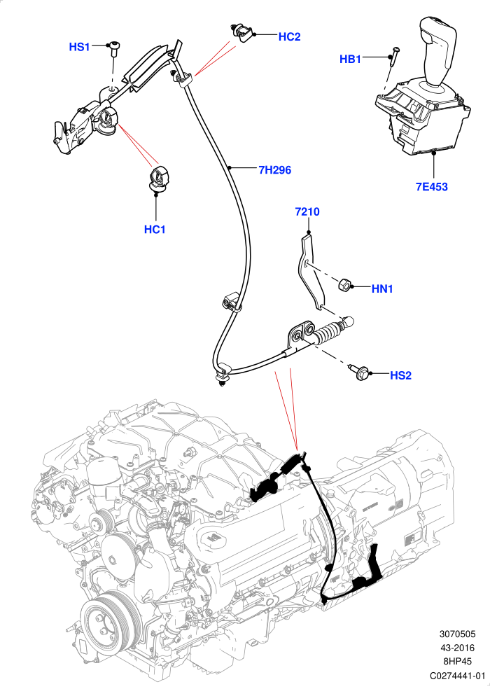 Gear Change-Automatic Transmission (3.0L DOHC GDI SC V6 PETROL,8 Speed Auto Trans ZF 8HP45)((V)FROMHA000001)