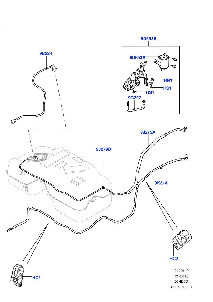 Fuel Lines (2.0L 16V TIVCT T/C 240PS Petrol,Itatiaia (Brazil))(Rear)((V)FROMGT000001)