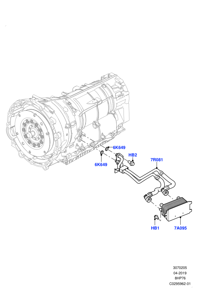 Transmission Cooling Systems (3.0L AJ20D6 Diesel High,3.0L AJ20P6 Petrol High,8 Speed Auto Trans ZF 8HP76)((V)FROMKA000001)