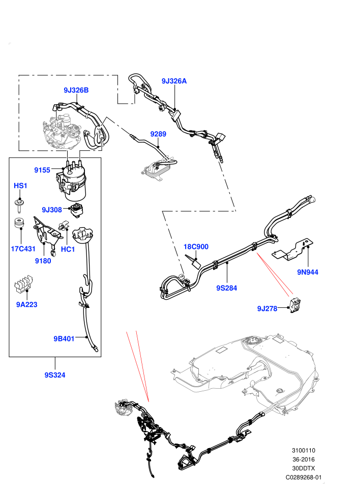 Fuel Lines (3.0 V6 D Gen2 Mono Turbo,3.0 V6 D Gen2 Twin Turbo,3.0 V6 D Low MT ROW)(Front,Nitra Plant Build)((V)FROMK2000001)