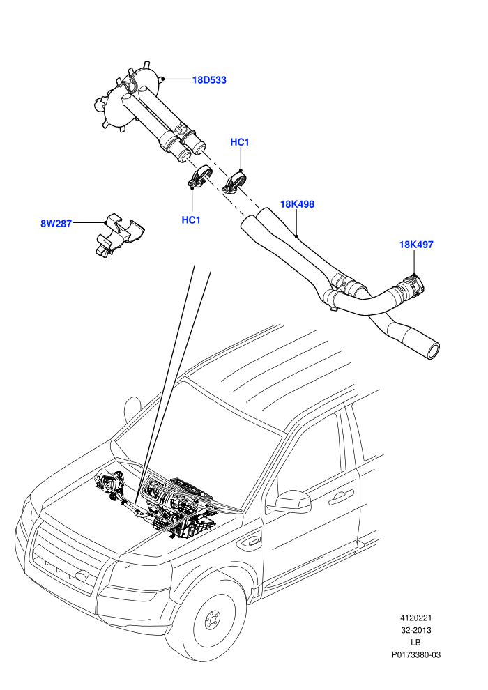Auxiliary Heater Hoses (With Fuel Fired Heater)