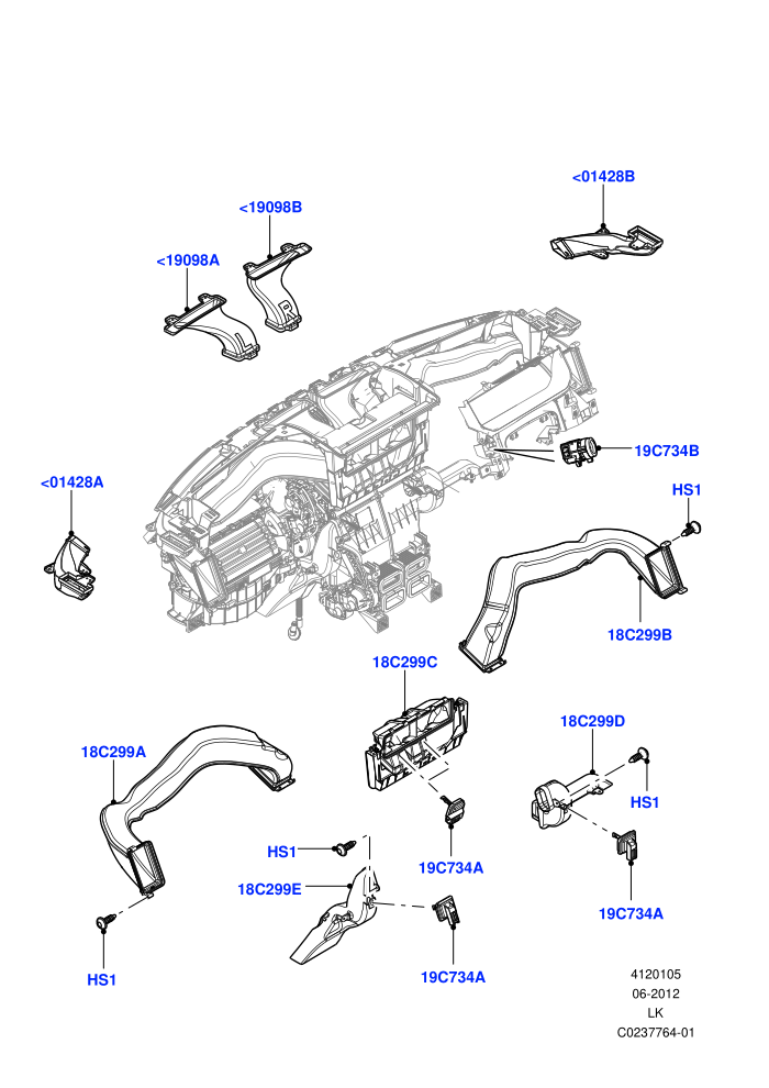 Air Vents, Louvres And Ducts (Less Head Up Display)(Instrument Panel,Internal Components)