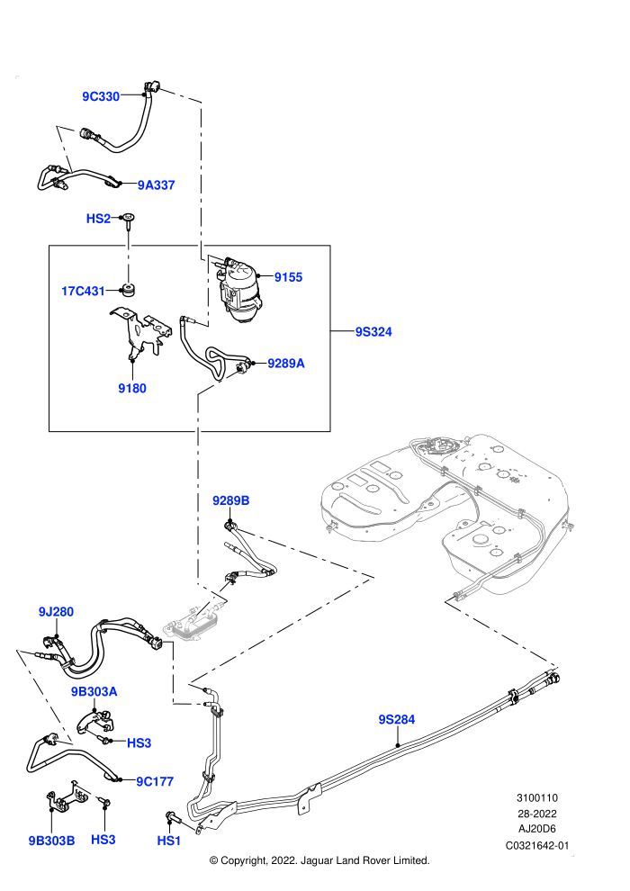 Fuel Lines (3.0L AJ20D6 Diesel High)(Nitra Plant Build)((V)FROMP2472402)