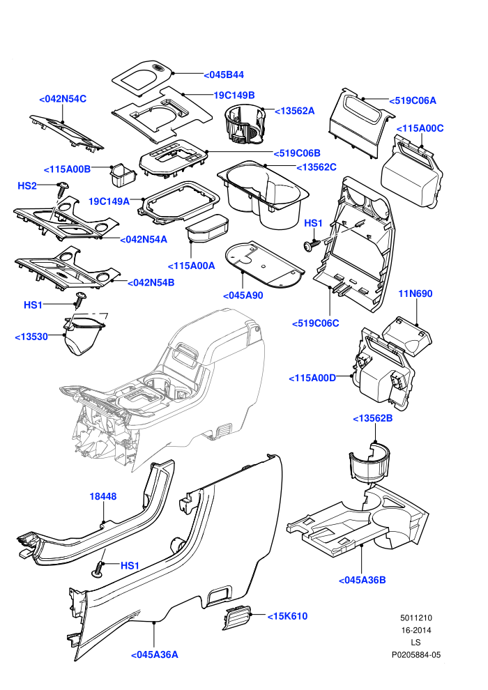 Console - Floor (External Components,For Carrier Assy)((V)FROMAA000001)