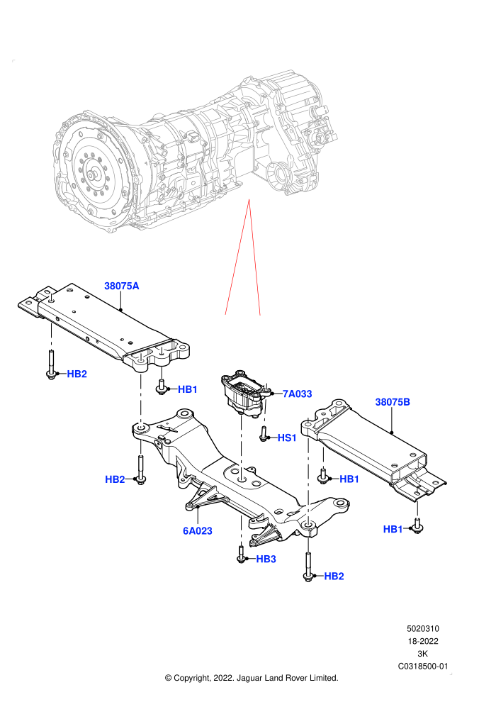 Transmission Mounting (3.0L AJ20P6 Petrol PHEV)