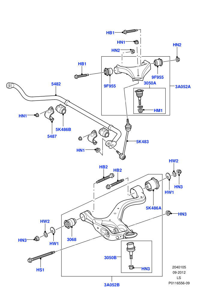 Front Susp.Arms/Stabilizer/X-Member (])((V)TO9A999999)