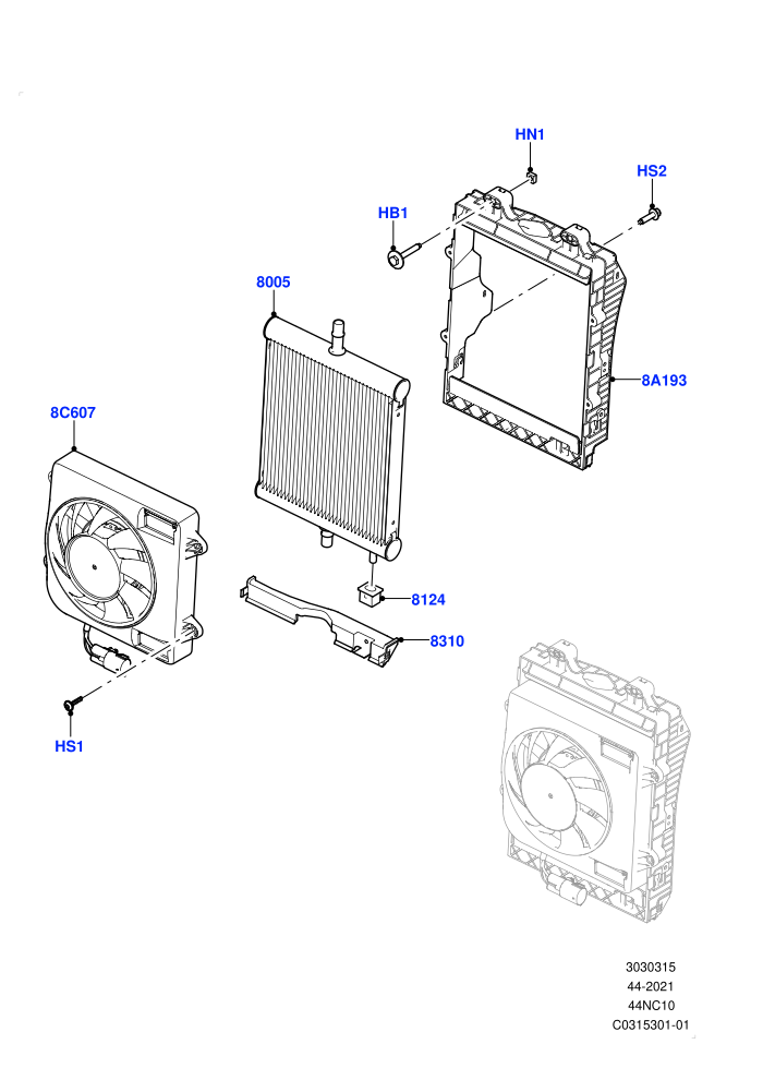 Radiator/Coolant Overflow Container (4.4 V8 Turbo Petrol (NC10),With Extra Engine Cooling System,With Standard Engine Cooling System)(Auxiliary Unit)