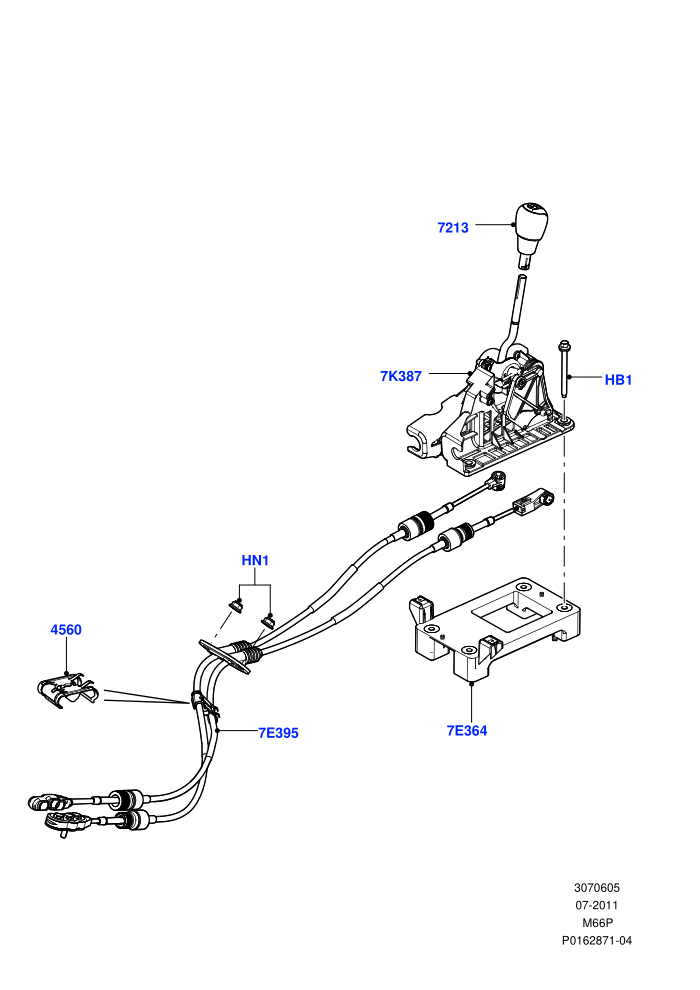 Gear Change Lever - Manual Trans (6 Speed Manual Trans M66 - AWD,6-Speed Manual Transaxle - M66 2WD)