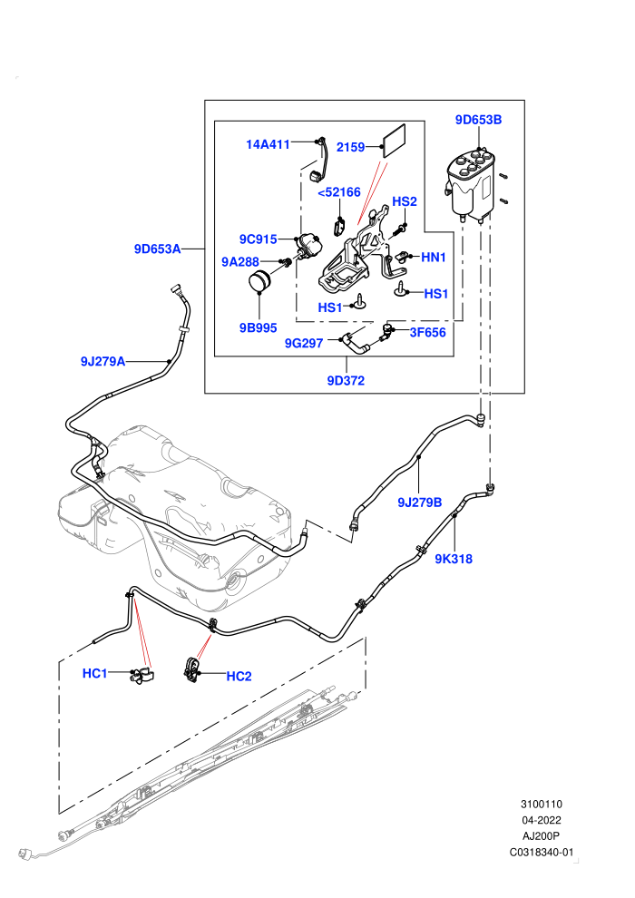 Fuel Lines (2.0L I4 Mid DOHC AJ200 Petrol,Changsu (China),Fuel Tank Filler Neck - DMTL)(Rear)((V)FROMHG161788)