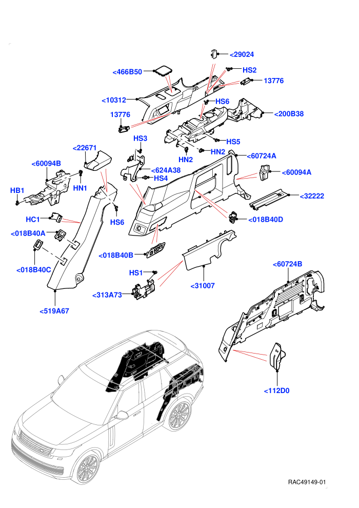 Side Trim (With Third Row Power Folding Seat)(Luggage Compartment)