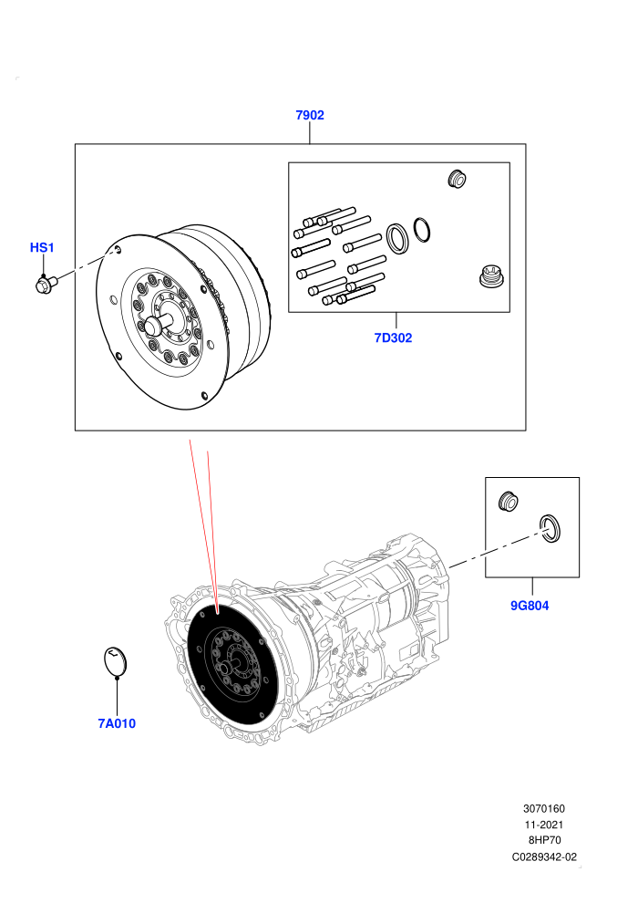 Converter (2.0L I4 DSL HIGH DOHC AJ200,5.0 Petrol AJ133 DOHC CDA,8 Speed Auto Trans ZF 8HP70 4WD)(Nitra Plant Build)((V)FROMK2000001)